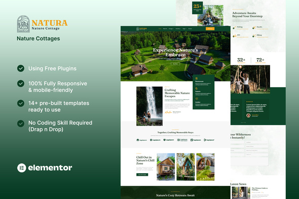 Download Natura – Nature Cottages Elementor Template Kit