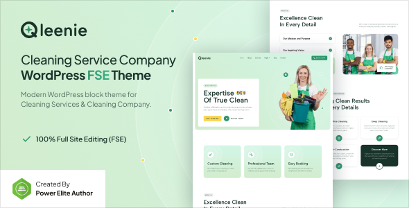 Download Qleenie – Cleaning Service Company FSE WordPress Theme
