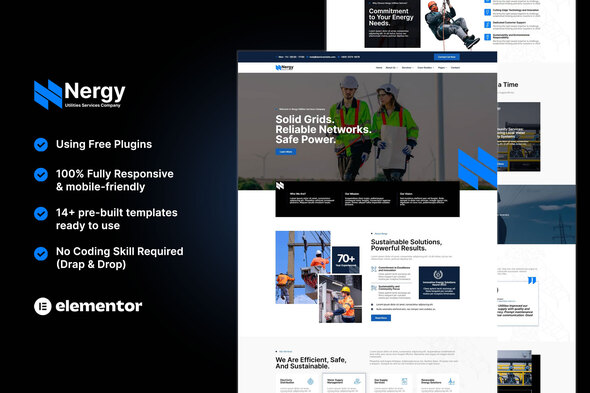 Download Nergy – Utilities Services Company Elementor Template Kit