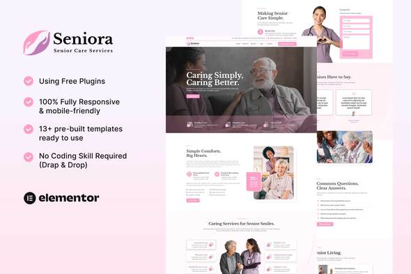 Download Seniora – Senior Care Services Elementor Template Kit