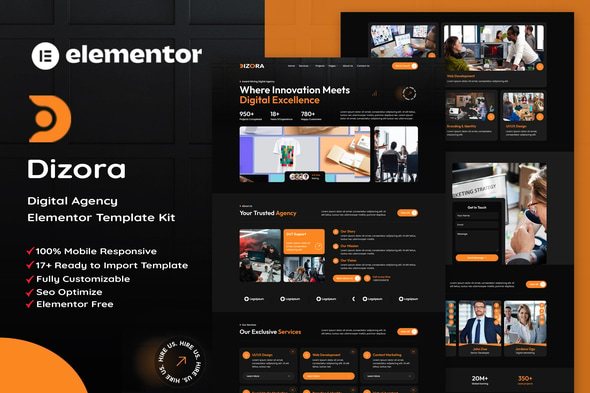 Download Dizora – Digital Agency Elementor Template Kit