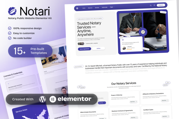 Télécharger Notario – Notary Public Elementor Template Kit