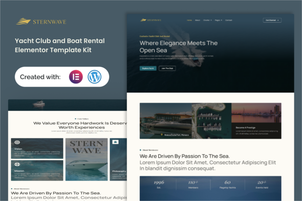 Download Sternwave – Yacht Club and Boat Rental Elementor Template Kit