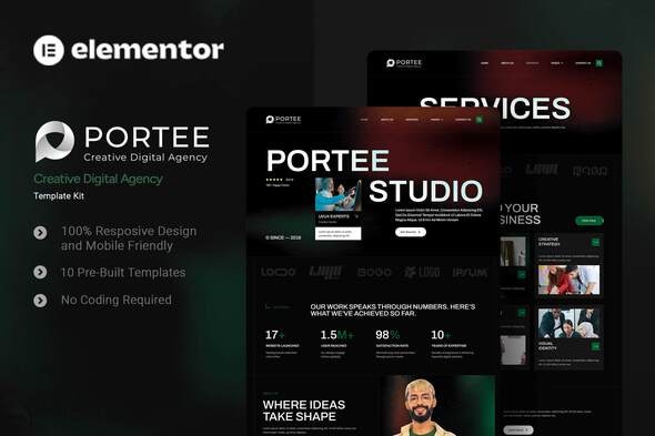 Télécharger Portee – Creative Digital Agency Elementor Template Kit