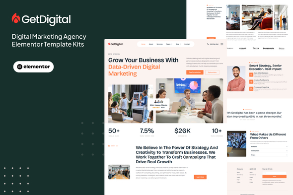Télécharger GetDigital – Digital Marketing Agency Elementor Pro Template Kit