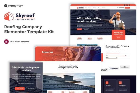 Download Skyroof – Roofing Company Elementor Template Kit