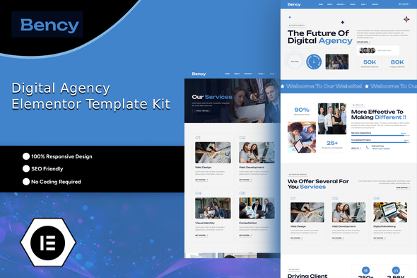 Download Bency – Digital Agency Elementor Template Kit