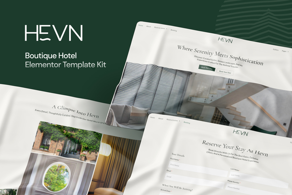 Download Hevn – Boutique Hotel Elementor Template Kit