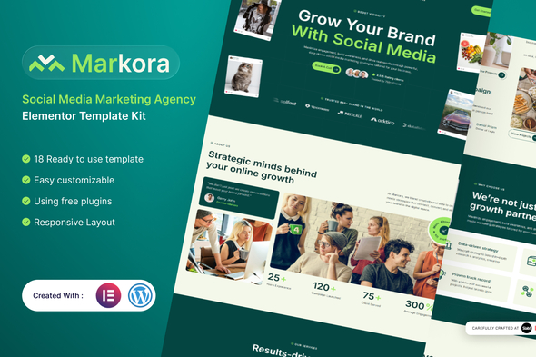 Télécharger Markora – Social Media Marketing Agency Elementor Template Kit
