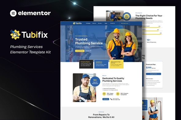 Download Tubifix – Plumbing Services Elementor Template Kit