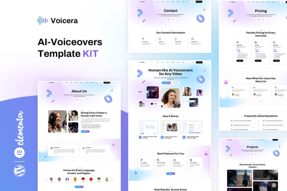 Télécharger Voicera – AI Voiceover Elementor Template Kit