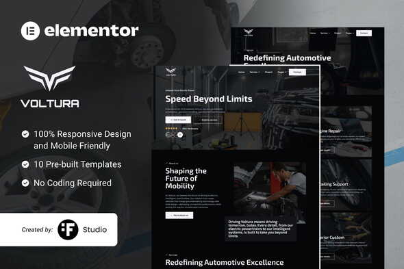 Download Voltura – Automotive Car Services Elementor Template Kit
