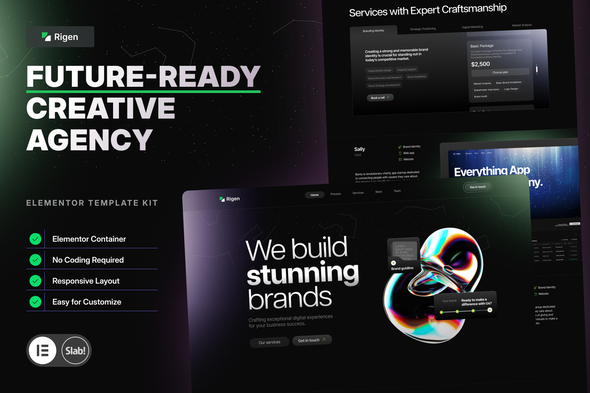 Télécharger Rigen – Ready Creative Agency Elementor Template Kit