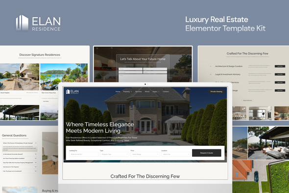 Télécharger Elan – Luxury Real Estate Elementor Template Kit