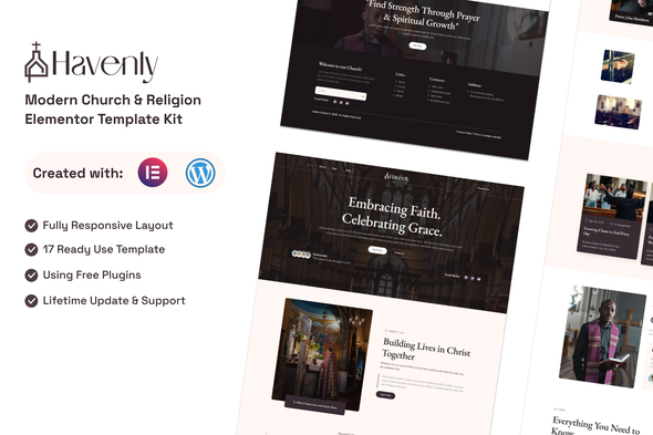 Download Havenly – Modern Church template kit