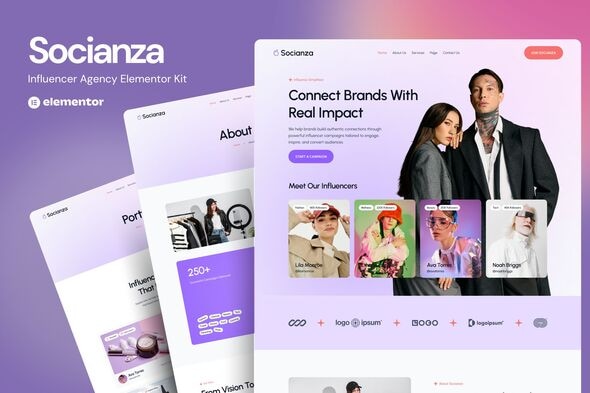 Télécharger Socianza – Influencer Agency Elementor Template Kit