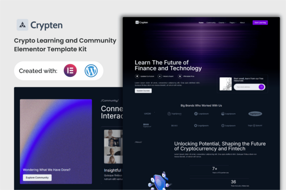 Download Crypten – Crypto Learning and Community Elementor Template Kit