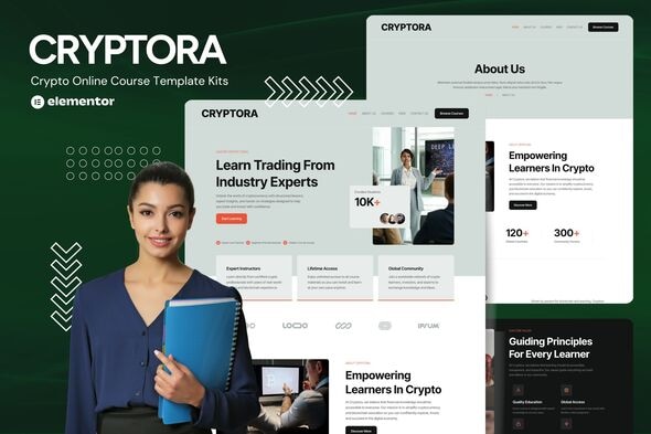 Download Cryptora – Crypto Online Course Website Elementor Template Kit