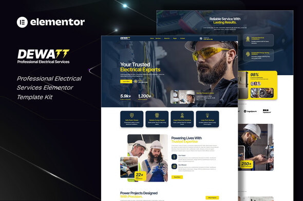 Download Dewatt – Professional Electrical Services Elementor Template Kit