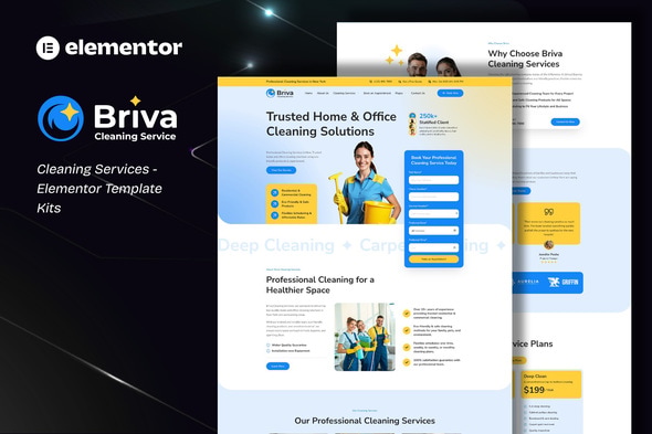 Download Briva – Cleaning Services Elementor Template Kit