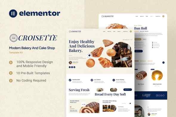 Télécharger Croisette – Modern Bakery and Cake Shop Elementor Template Kit