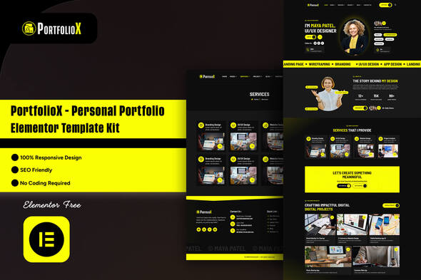 Télécharger PortfolioX – Personal Portfolio Elementor Template Kit