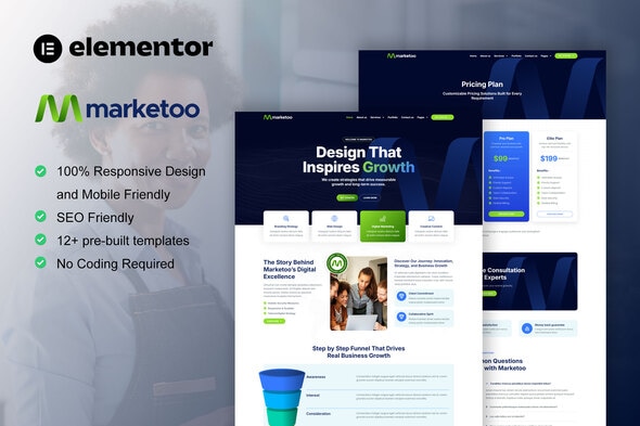 Télécharger Marketoo – Digital Marketing Agency Elementor Pro Template Kit