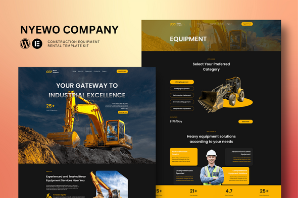 Download Nyewo – Construction Equipment Rentals Elementor Template Kit