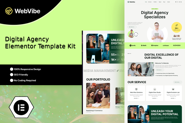 Download Webvibe – Digital Agency Elementor Template Kit