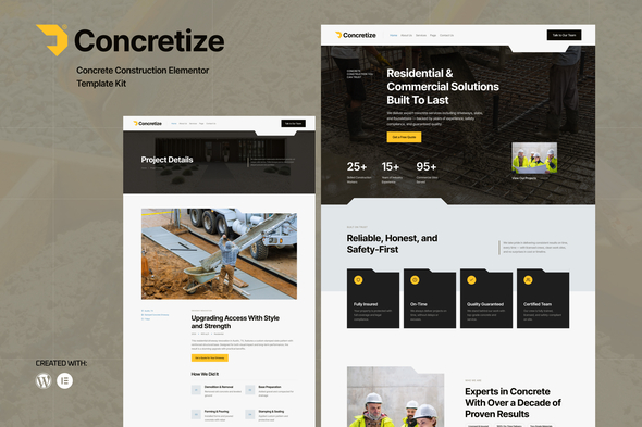 Download Concretize – Concrete Construction Elementor Template Kit
