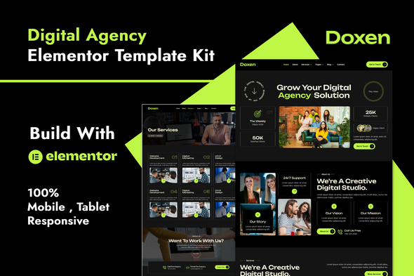 Télécharger Doxen – Digital Agency Elementor Template Kit