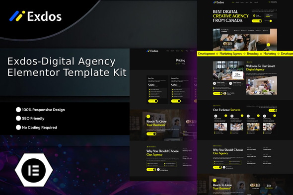 Télécharger Exdos – Digital Agency Elementor Template Kit