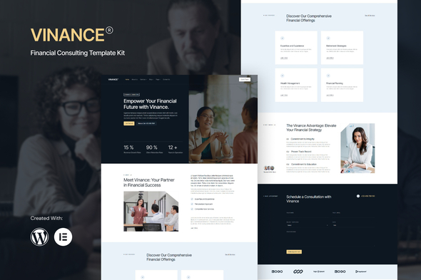 Télécharger Vinance – Financial Consulting Elementor Template Kit