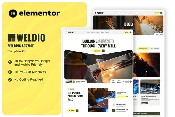 Download Weldio – Welding Service Elementor Template Kit