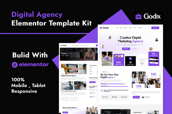 Télécharger Godix – Digital Agency Elementor Template Kit