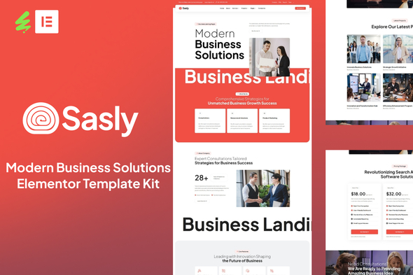 Télécharger Sasly – Modern Business Solutions Elementor Template Kit