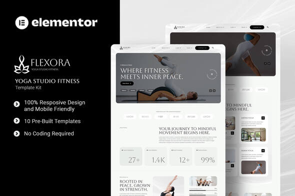 Télécharger Flexora – Yoga Studio Fitness Elementor Template Kit