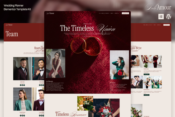 Download Belle Amour – Modern Elegant Wedding Planner Elementor Template Kit
