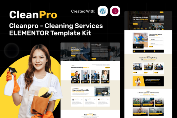 Télécharger Cleanpro – Cleaning Services Elementor Template Kit