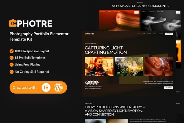 Download Photre – Photography Portfolio Elementor Template Kit