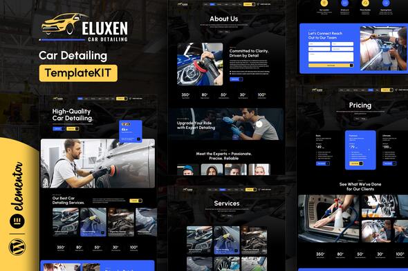 Télécharger Eluxen – Car Detailing Services Elementor Template Kit