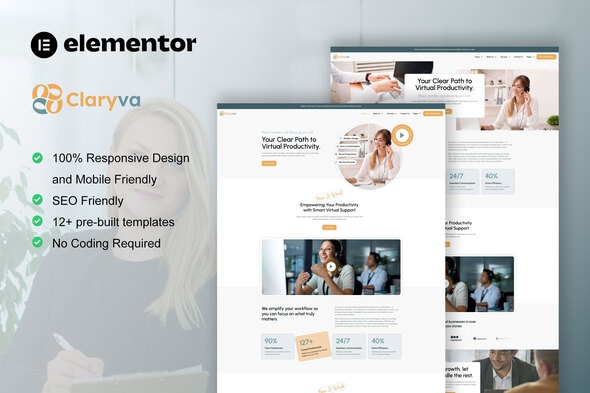 Download Claryva – Virtual Assistant Elementor Template Kit