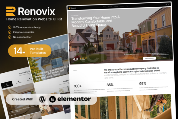 Télécharger Renovix – Home Renovation Elementor Template Kit