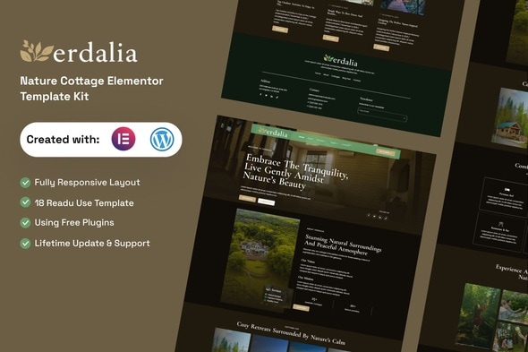 Télécharger Verdalia – Nature Cottage Elementor Template Kit