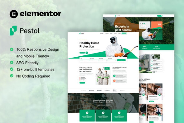 Télécharger Pestol – Pest Control Service Elementor Pro Template Kit