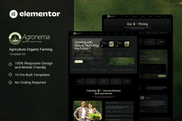 Télécharger Agronema – Agriculture Organic Farming Elementor Template Kit