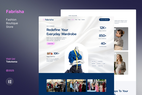 Download Fabrisha – Fashion Boutique Store Website Elementor Template Kit