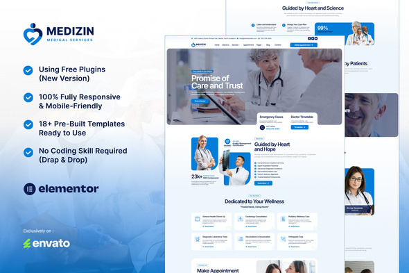 Download Medizin – Medical Services Elementor Template Kit