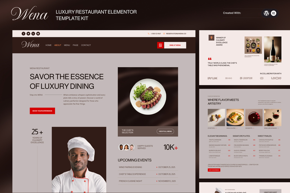 Download Wena – Luxury Restaurant Elementor Template Kit