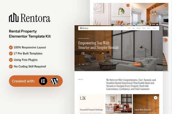 Télécharger Rentora – Rental Property Elementor Template Kit